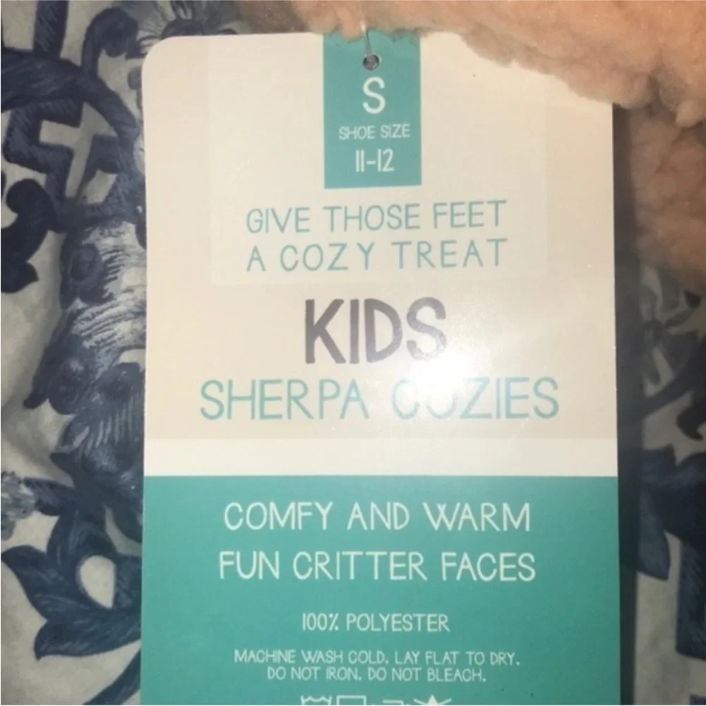 🔴 Kids animal fox soft sole cozy slippers unisex girl or boy size small 11…